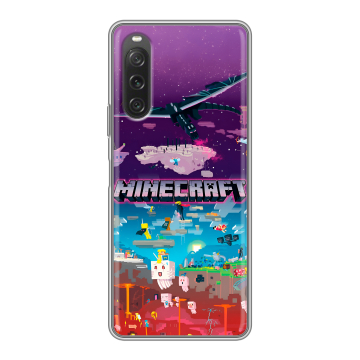 Силиконовый чехол на Sony Xperia 10 V с принтом Майнкрафт Minecraft