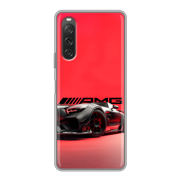 Силиконовый чехол на Sony Xperia 10 V с принтом Мерседес Mercedes AMG Силиконовый чехол на Sony Xperia 10 V с принтом Мерседес Mercedes AMG