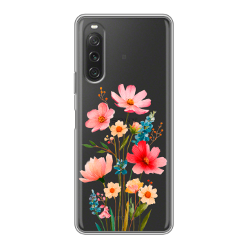 Силиконовый чехол на Sony Xperia 10 V с принтом Цветы Силиконовый чехол на Sony Xperia 10 V с принтом Цветы