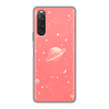 Силиконовый чехол на Sony Xperia 10 V с принтом Розовый космос Силиконовый чехол на Sony Xperia 10 V с принтом Розовый космос