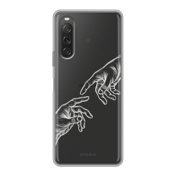 Силиконовый чехол на Sony Xperia 10 V с принтом Сотворение мира Силиконовый чехол на Sony Xperia 10 V с принтом Сотворение мира