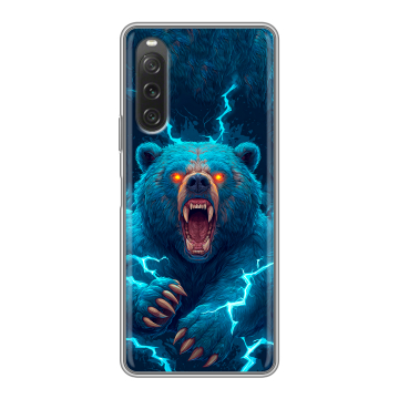 Силиконовый чехол на Sony Xperia 10 V с принтом Медведь Силиконовый чехол на Sony Xperia 10 V с принтом Медведь
