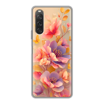 Силиконовый чехол на Sony Xperia 10 V с принтом Цветы и бабочки Силиконовый чехол на Sony Xperia 10 V с принтом Цветы и бабочки