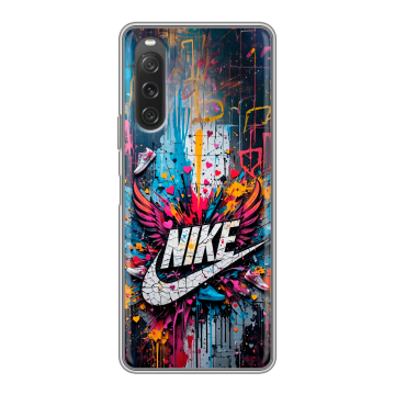 Силиконовый чехол на Sony Xperia 10 V с принтом Nike Найк
