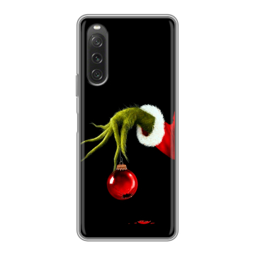 Силиконовый чехол на Sony Xperia 10 V с принтом Новый год Гринч Силиконовый чехол на Sony Xperia 10 V с принтом Новый год Гринч