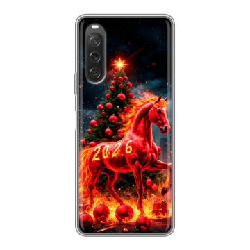 Силиконовый чехол на Sony Xperia 10 V с принтом Новый год Силиконовый чехол на Sony Xperia 10 V с принтом Новый год