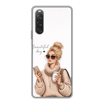 Силиконовый чехол на Sony Xperia 10 V с принтом женский