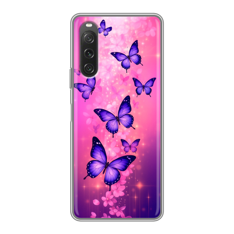 Силиконовый чехол на Sony Xperia 10 V с принтом Бабочки Силиконовый чехол на Sony Xperia 10 V с принтом Бабочки