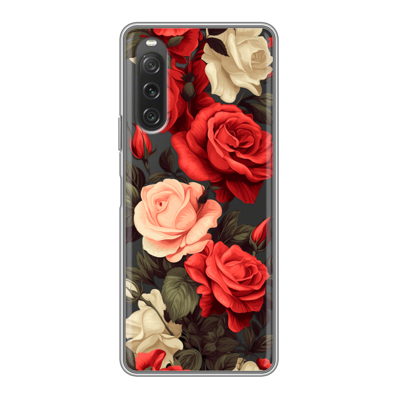 Силиконовый чехол на Sony Xperia 10 V с принтом Розы Силиконовый чехол на Sony Xperia 10 V с принтом Розы