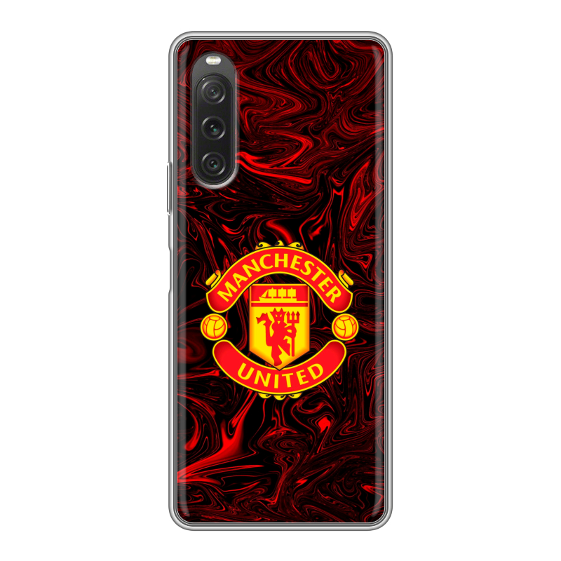Силиконовый чехол на Sony Xperia 10 V с принтом Manchester United Силиконовый чехол на Sony Xperia 10 V с принтом Manchester United
