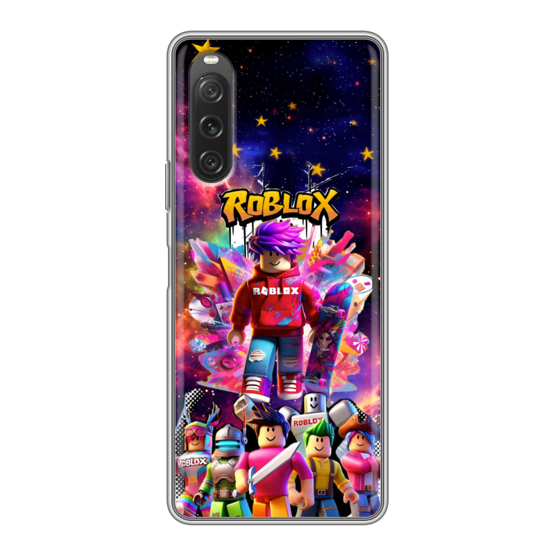 Силиконовый чехол на Sony Xperia 10 V с принтом Roblox Роблокс Силиконовый чехол на Sony Xperia 10 V с принтом Roblox Роблокс