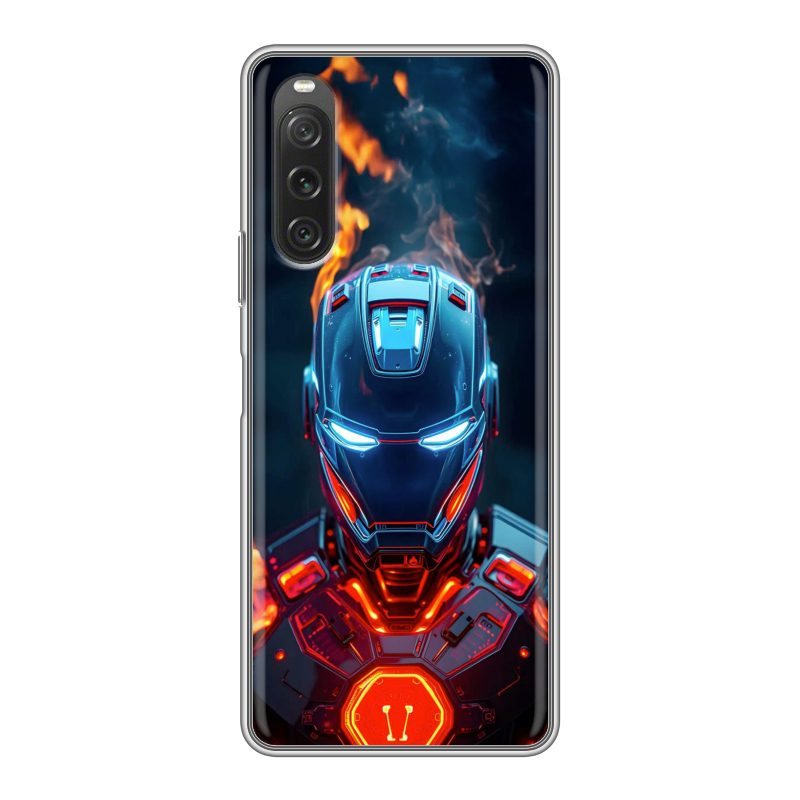 Силиконовый чехол на Sony Xperia 10 V с принтом IronMan Железный человек Силиконовый чехол на Sony Xperia 10 V с принтом IronMan Железный человек