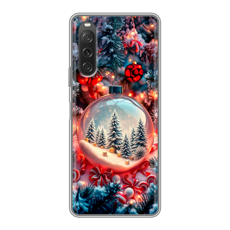 Силиконовый чехол на Sony Xperia 10 V с принтом Новый год Силиконовый чехол на Sony Xperia 10 V с принтом Новый год