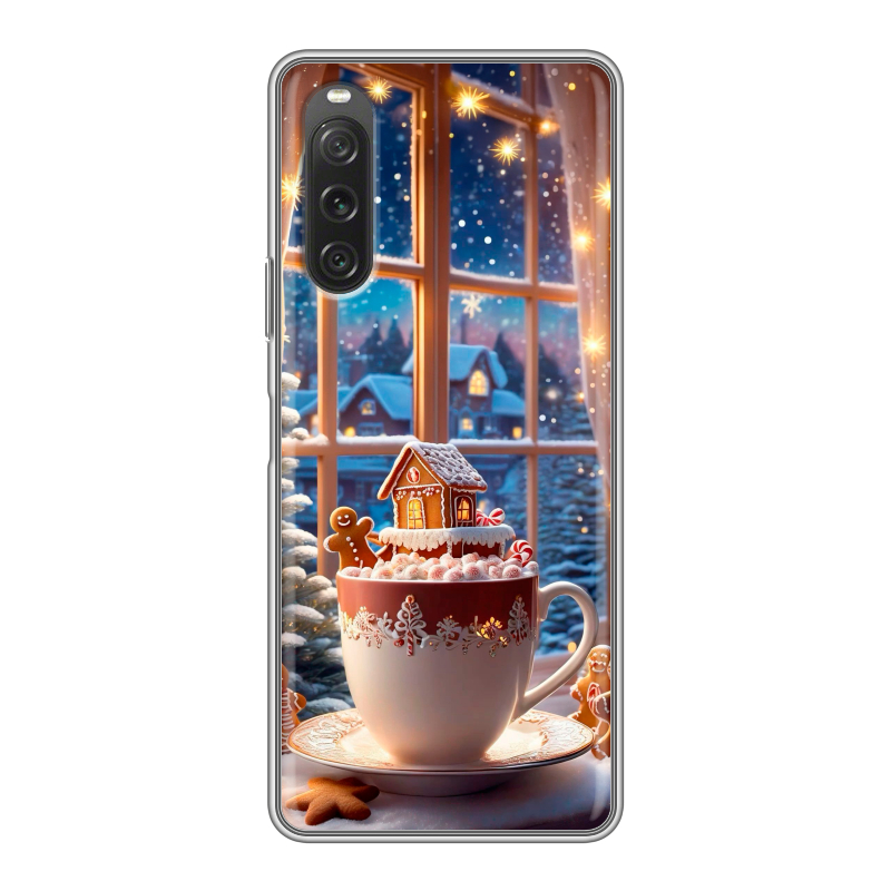Силиконовый чехол на Sony Xperia 10 V с принтом Новый год Силиконовый чехол на Sony Xperia 10 V с принтом Новый год