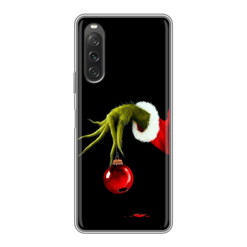 Силиконовый чехол на Sony Xperia 10 V с принтом Новый год Гринч Силиконовый чехол на Sony Xperia 10 V с принтом Новый год Гринч