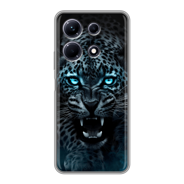 Силиконовый чехол на Infinix Note 30 с принтом Темный леопард Силиконовый чехол на Infinix Note 30 с принтом Темный леопард