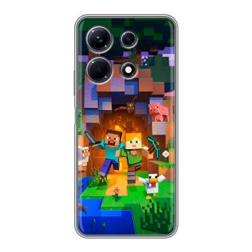 Силиконовый чехол на Infinix Note 30 с принтом Майнкрафт Minecraft