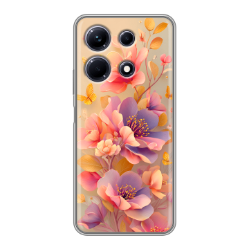 Силиконовый чехол на Infinix Note 30 с принтом Цветы и бабочки Силиконовый чехол на Infinix Note 30 с принтом Цветы и бабочки