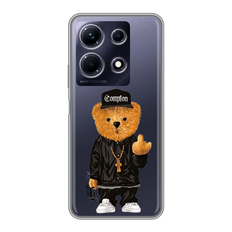 Силиконовый противоударный чехол на Infinix Note 30 с принтом Мишка Силиконовый противоударный чехол на Infinix Note 30 с принтом Мишка