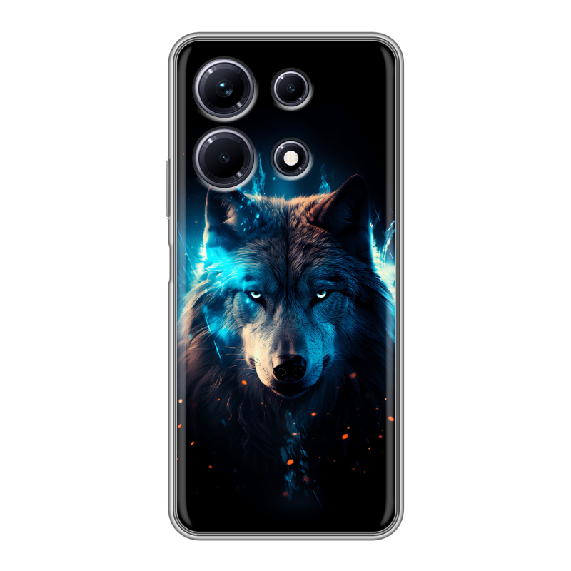 Силиконовый чехол на Infinix Note 30 с принтом Волк ночной Силиконовый чехол на Infinix Note 30 с принтом Волк ночной