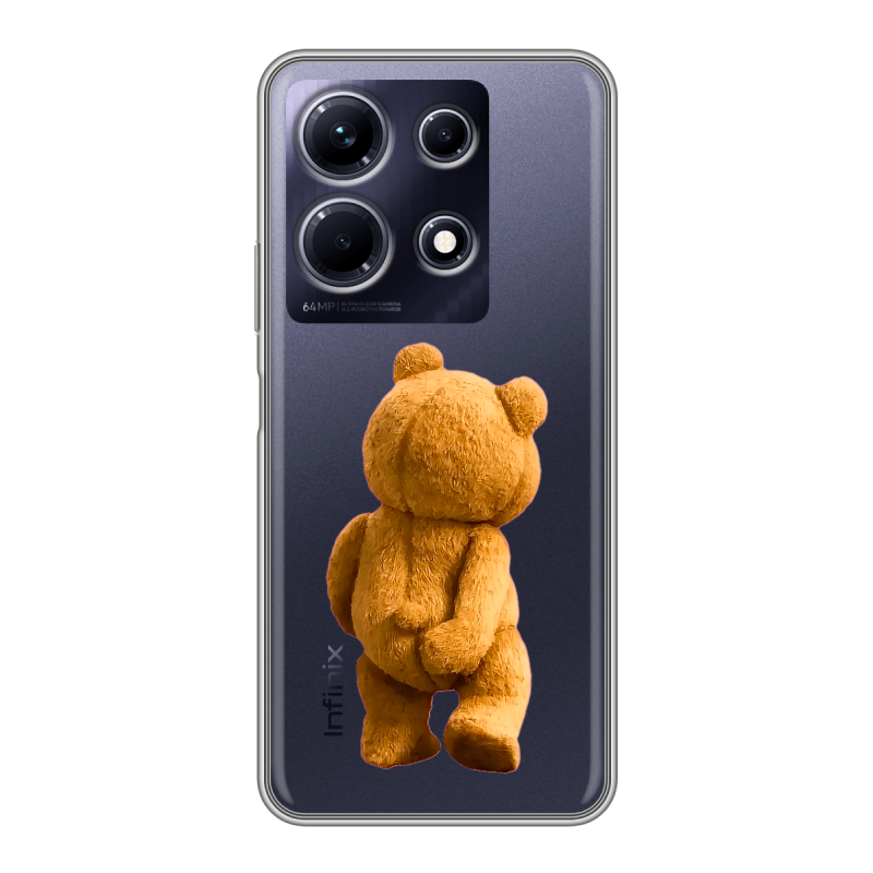 Силиконовый противоударный чехол на Infinix Note 30 с принтом Медведь Силиконовый противоударный чехол на Infinix Note 30 с принтом Медведь
