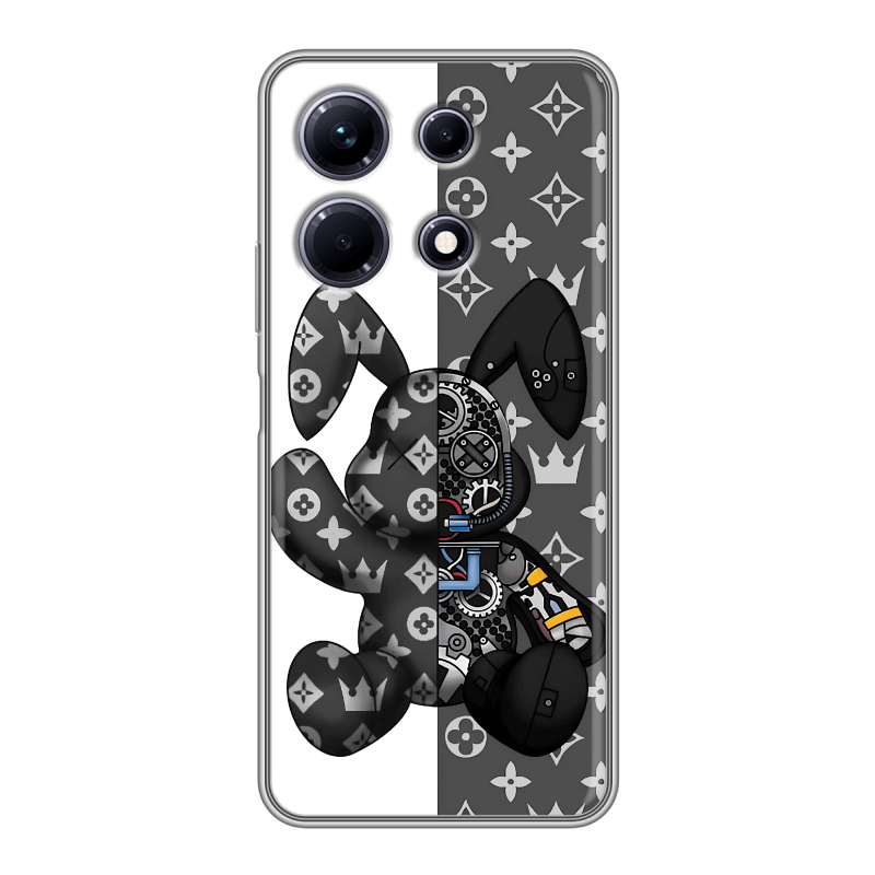 Силиконовый противоударный чехол на Infinix Note 30 с принтом Луи робот Силиконовый противоударный чехол на Infinix Note 30 с принтом Луи робот