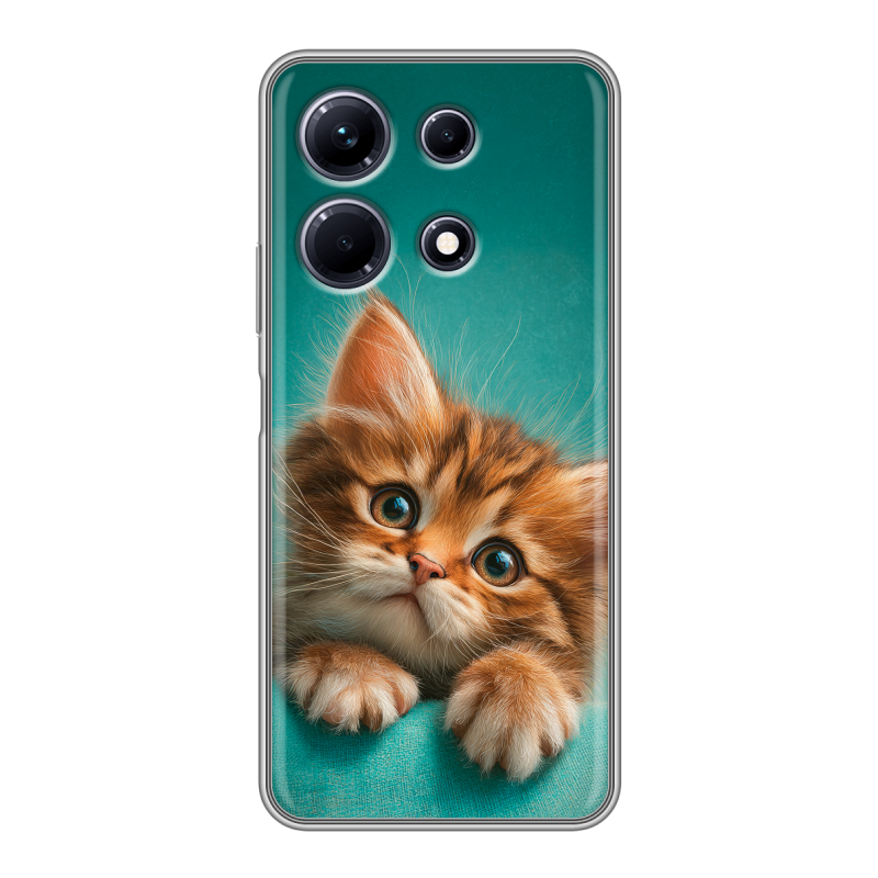 Силиконовый противоударный чехол на Infinix Note 30 с принтом котенок Силиконовый противоударный чехол на Infinix Note 30 с принтом котенок