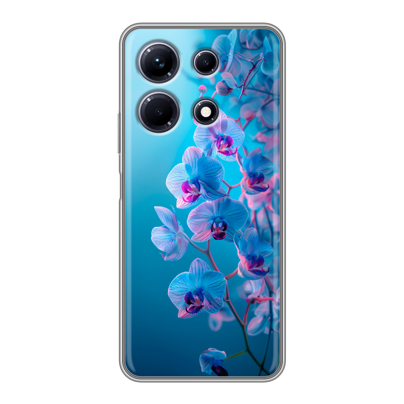 Силиконовый чехол на Infinix Note 30 с принтом голубые орхидеи Силиконовый чехол на Infinix Note 30 с принтом голубые орхидеи