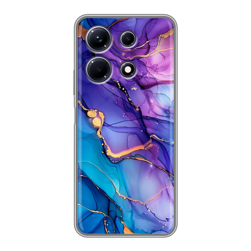 Силиконовый чехол на Infinix Note 30 с принтом синий мрамор Силиконовый чехол на Infinix Note 30 с принтом синий мрамор