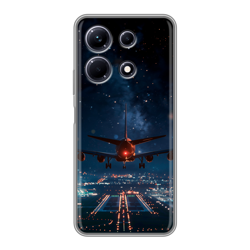 Силиконовый противоударный чехол на Infinix Note 30 с принтом самолет Силиконовый противоударный чехол на Infinix Note 30 с принтом самолет