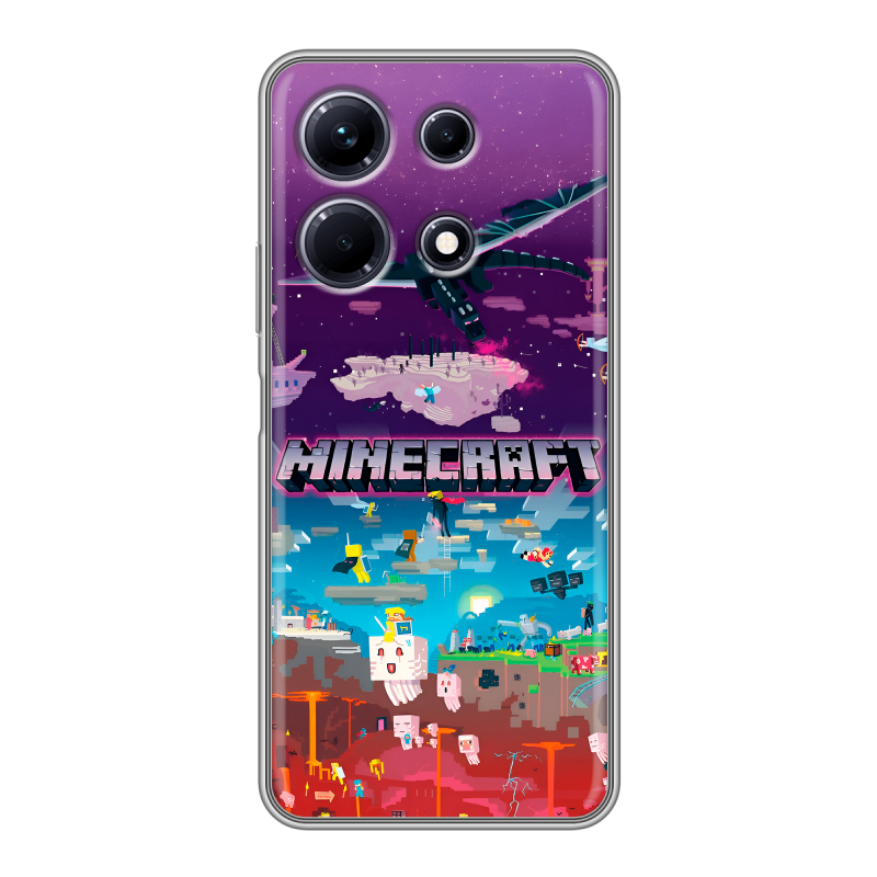 Силиконовый противоударный чехол на Infinix Note 30 с принтом Майнкрафт Minecraft Силиконовый противоударный чехол на Infinix Note 30 с принтом Майнкрафт Minecraft
