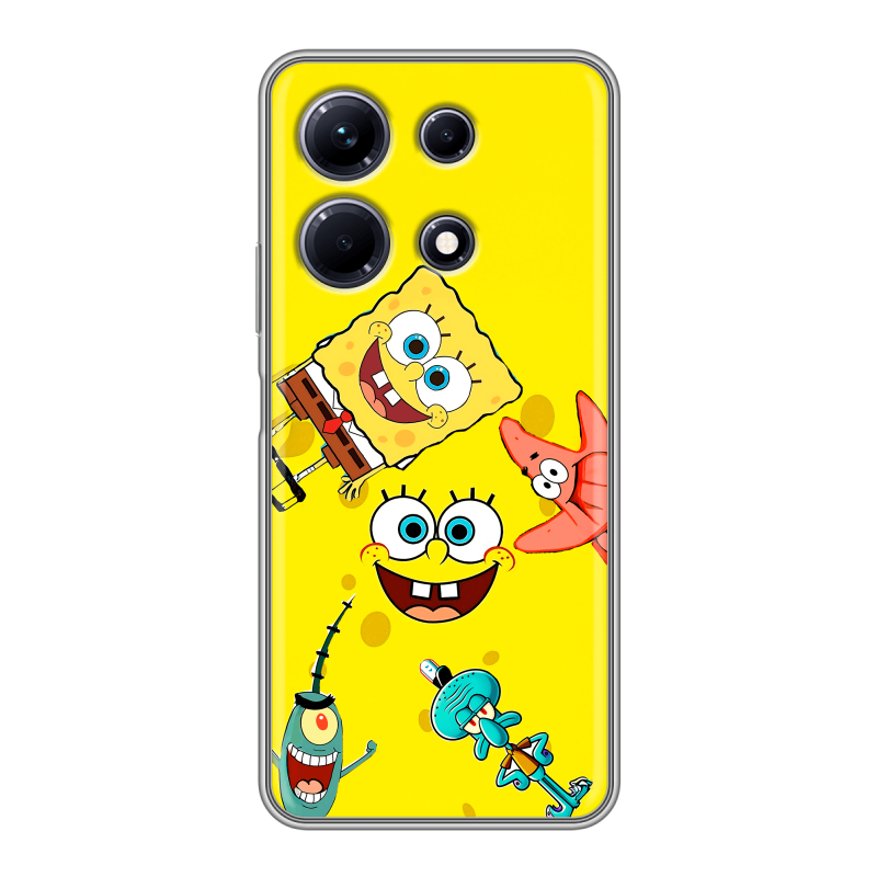 Силиконовый противоударный чехол на Infinix Note 30 с принтом Спанч боб Спанчбоб Силиконовый противоударный чехол на Infinix Note 30 с принтом Спанч боб Спанчбоб
