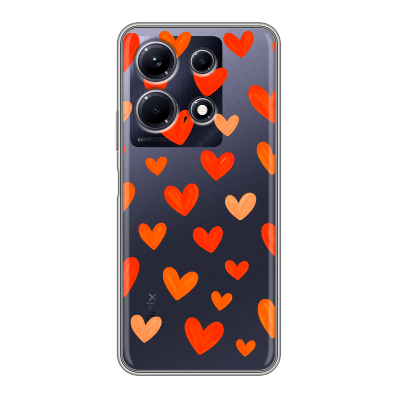 Силиконовый противоударный чехол на Infinix Note 30 с принтом Сердечки Силиконовый противоударный чехол на Infinix Note 30 с принтом Сердечки