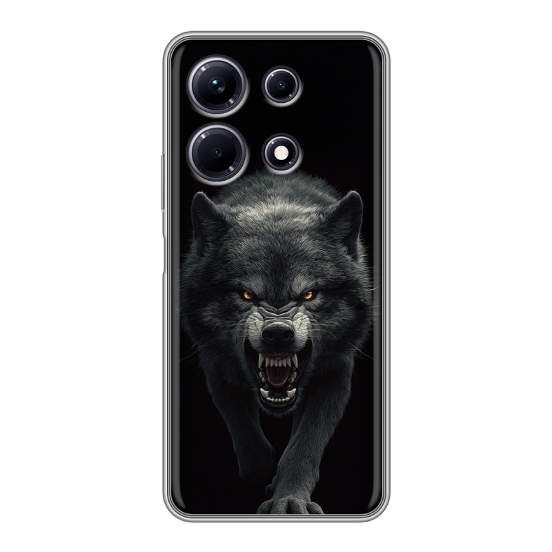 Силиконовый противоударный чехол на Infinix Note 30 с принтом Волк Силиконовый противоударный чехол на Infinix Note 30 с принтом Волк