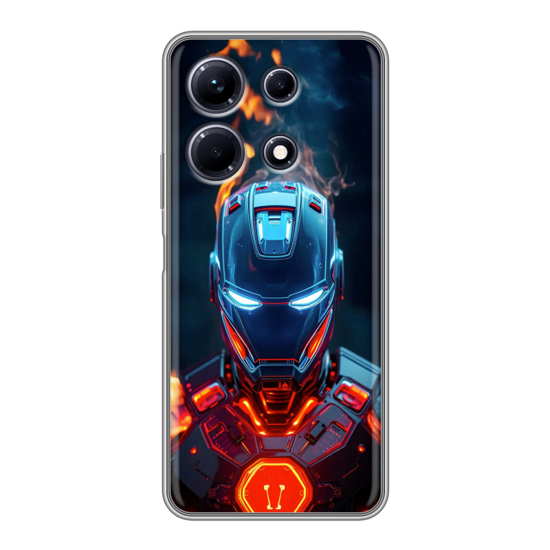 Силиконовый противоударный чехол на Infinix Note 30 с принтом IronMan Железный человек Силиконовый противоударный чехол на Infinix Note 30 с принтом IronMan Железный человек