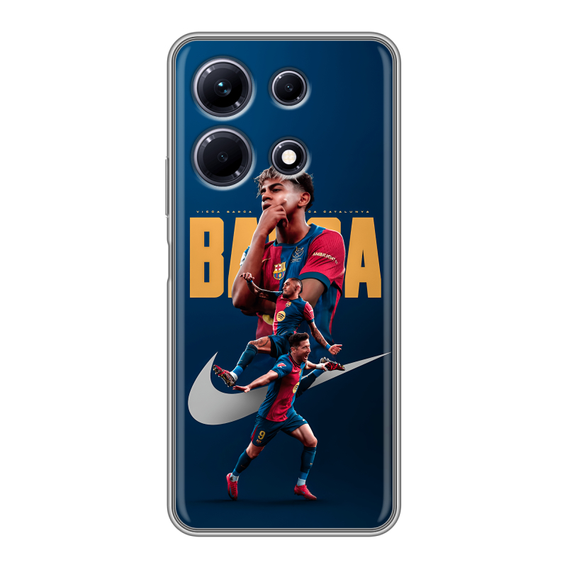 Силиконовый противоударный чехол на Infinix Note 30 с принтом Барселона Barca Yamal Силиконовый противоударный чехол на Infinix Note 30 с принтом Барселона Barca Yamal