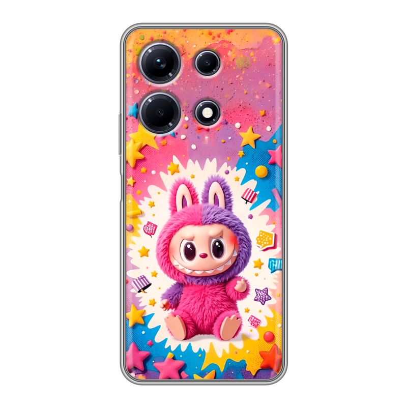 Силиконовый противоударный чехол на Infinix Note 30 с принтом Labubu Лабубу Силиконовый противоударный чехол на Infinix Note 30 с принтом Labubu Лабубу