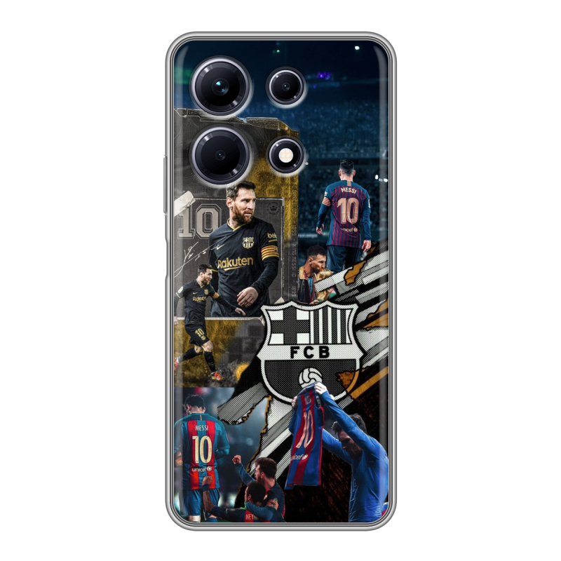 Силиконовый чехол на Infinix Note 30 с принтом Messi Barcelona Силиконовый чехол на Infinix Note 30 с принтом Messi Barcelona
