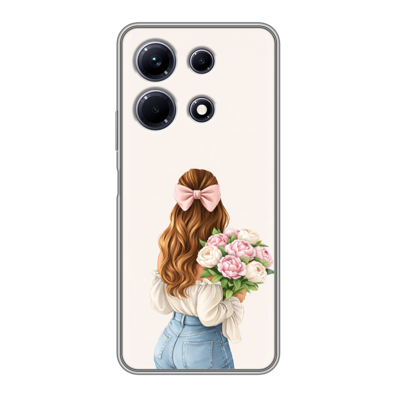Силиконовый противоударный чехол на Infinix Note 30 с принтом женский Силиконовый противоударный чехол на Infinix Note 30 с принтом женский