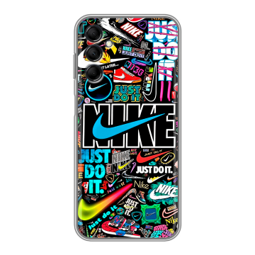 Силиконовый чехол на Samsung Galaxy M14 5G с принтом найк nike черный Силиконовый чехол на Samsung Galaxy M14 5G с принтом найк nike черный