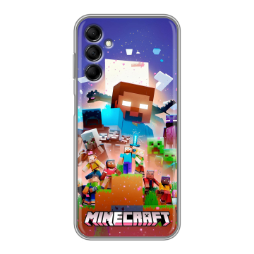 Силиконовый чехол на Samsung Galaxy M14 5G с принтом Майнкрафт Minecraft Силиконовый чехол на Samsung Galaxy M14 5G с принтом Майнкрафт Minecraft