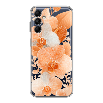 Силиконовый чехол на Samsung Galaxy M14 5G с принтом Бежевые цветы