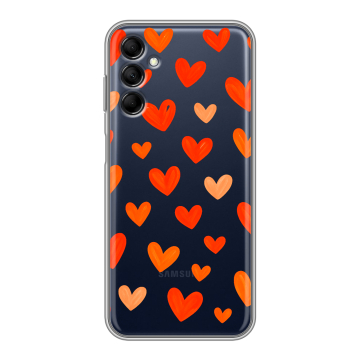 Силиконовый чехол на Samsung Galaxy M14 5G с принтом Сердечки