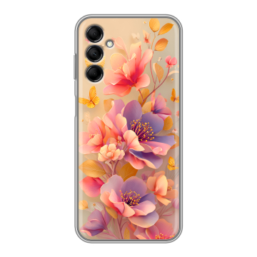 Силиконовый чехол на Samsung Galaxy M14 5G с принтом Цветы и бабочки