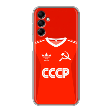 Силиконовый чехол на Samsung Galaxy M14 5G с принтом Флаг Герб СССР