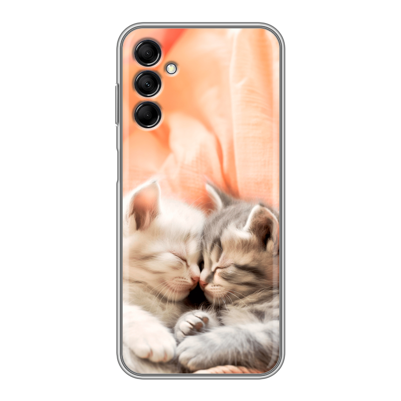 Силиконовый противоударный чехол на Samsung Galaxy M14 5G с принтом Котята Силиконовый противоударный чехол на Samsung Galaxy M14 5G с принтом Котята