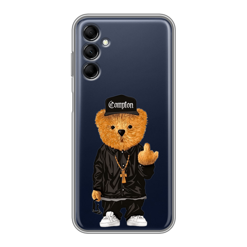 Силиконовый противоударный чехол на Samsung Galaxy M14 5G с принтом Плюшевый медведь Силиконовый противоударный чехол на Samsung Galaxy M14 5G с принтом Плюшевый медведь
