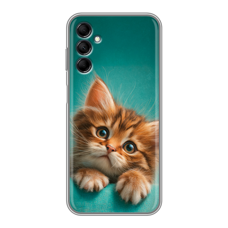 Силиконовый чехол на Samsung Galaxy M14 5G с принтом котенок Силиконовый чехол на Samsung Galaxy M14 5G с принтом котенок
