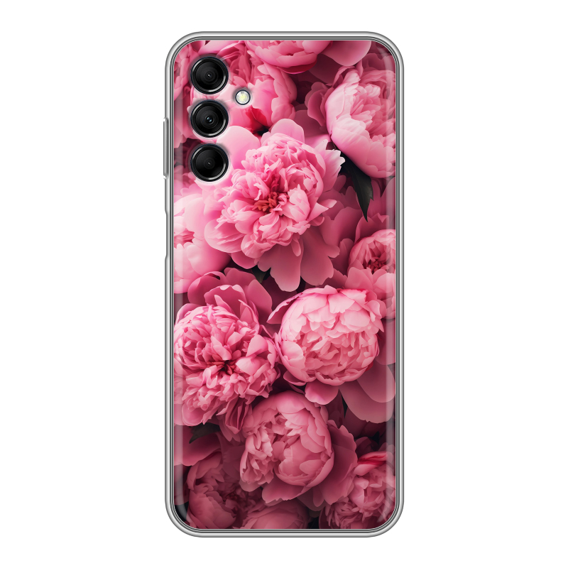 Силиконовый чехол на Samsung Galaxy M14 5G с принтом цветы пионы Силиконовый чехол на Samsung Galaxy M14 5G с принтом цветы пионы