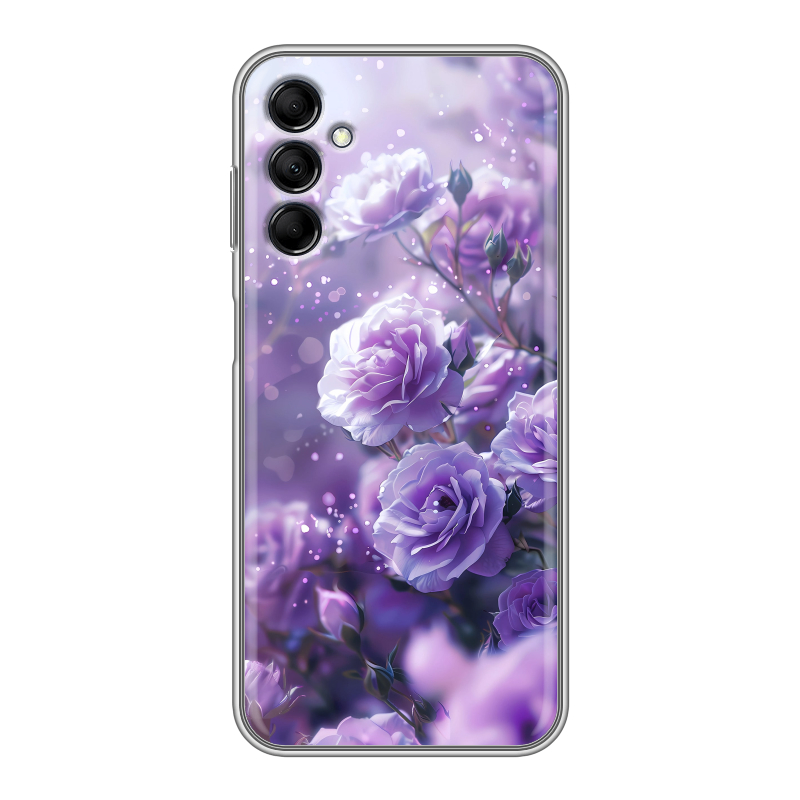 Силиконовый противоударный чехол на Samsung Galaxy M14 5G с принтом Розы цветы Силиконовый противоударный чехол на Samsung Galaxy M14 5G с принтом Розы цветы